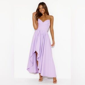 Hello Molly Purple Strapless High-Low Dress